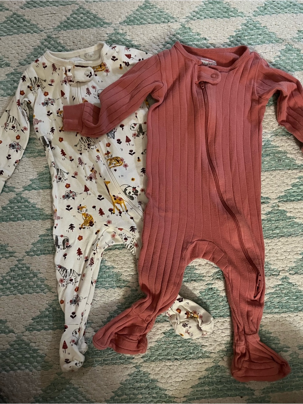 Ribbed Footed Sleep Sack Romper in Dusty Rose for Kids